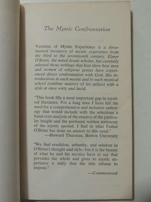 Varieties of Mystic Experience - Elmer O'Brien    1965