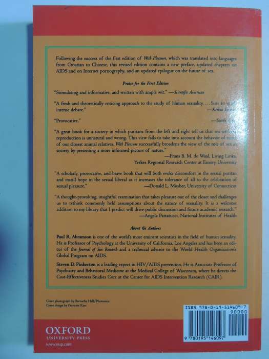 With Pleasure: Thoughts On The Nature Of Human Sexuality - Paul Abramson & Steven Pinkerton