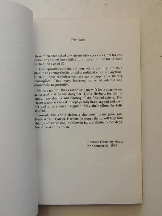 Reminiscences Of A Rand Pioneer: Autobiography Of Renault Courtney Acutt 1876-1973