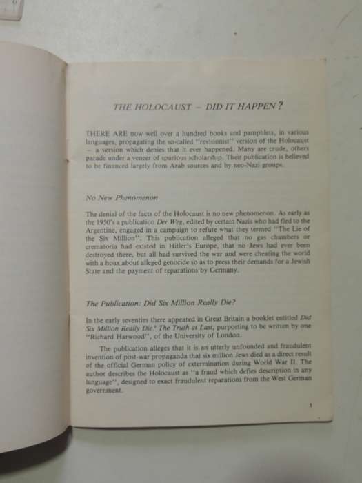 The Holocaust: The Falsehoods And The Facts - Arthur Suzman