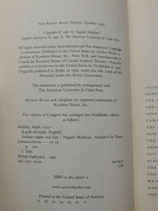 Arabian Nights & Days - Naguib Mahfouz