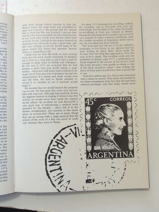Evita: The Legend Of Eva Peron 1919-1952- Andrew Lloyd Webber & Tim Rice