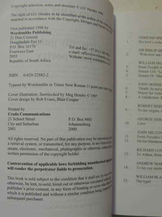 Rhythm And Muse, Your Friendly Guide To English Poetry - J.O. Hendry
