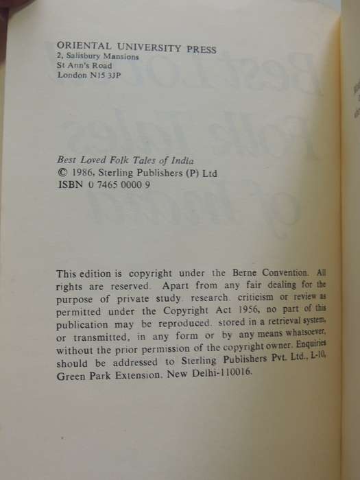 Best Loved Folk Tales Of India - P.C. Roy Chaudhury