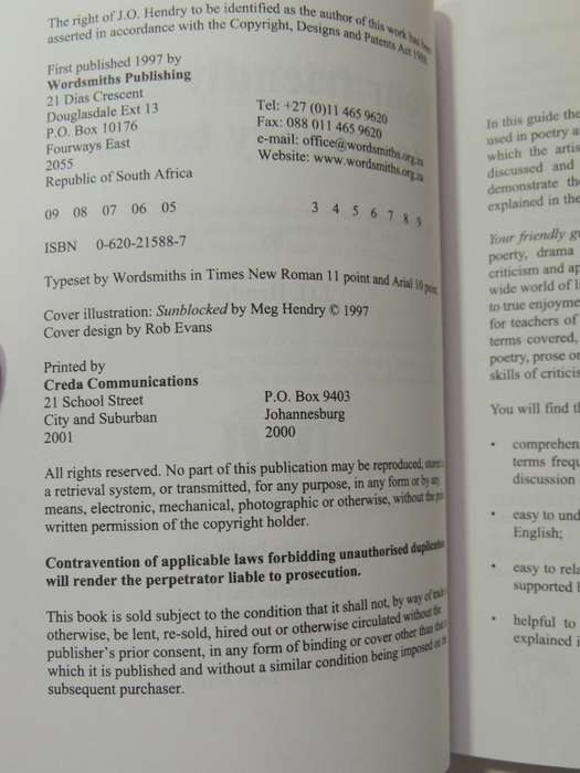 Your Friendly Guide To Literary Terms - J.O. Hendry