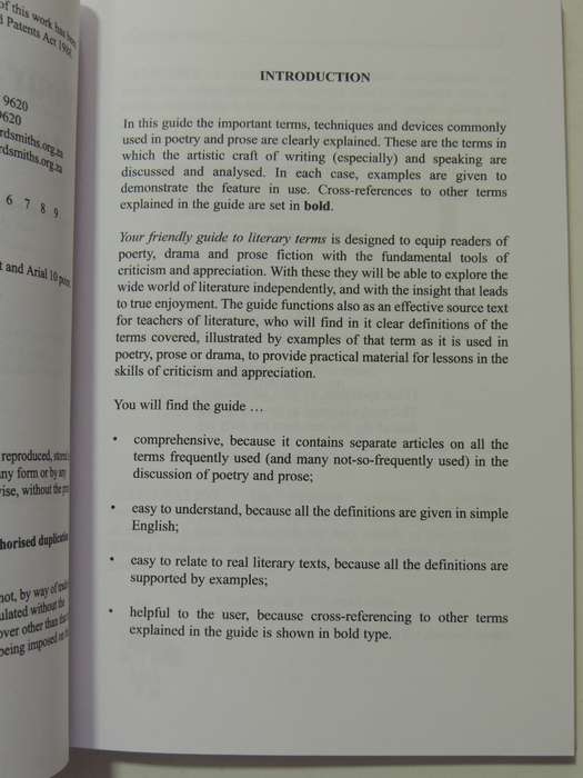 Your Friendly Guide To Literary Terms - J.O. Hendry