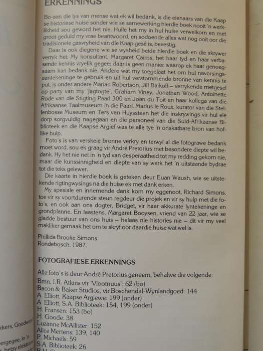 ŉ Gids Tot Kaaps-Hollandse Huise - Phillida Brooke Simons