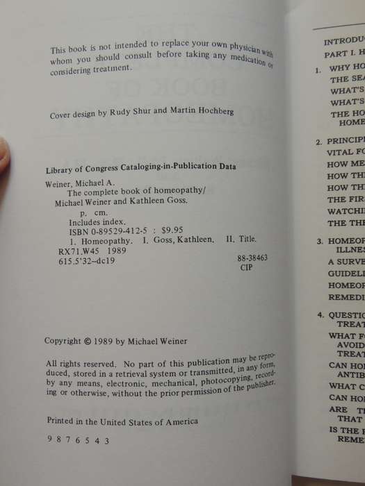 The Complete Book Of Homeopathy - Dr. Michael Weiner