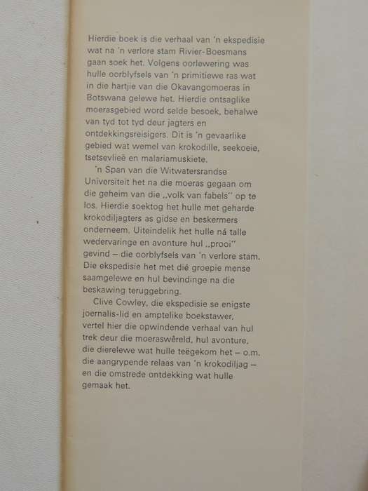 Volk Van Fabels: n Soektog Na n Verlore Boesmanstam In Die OkavangomoerasClive Cowley