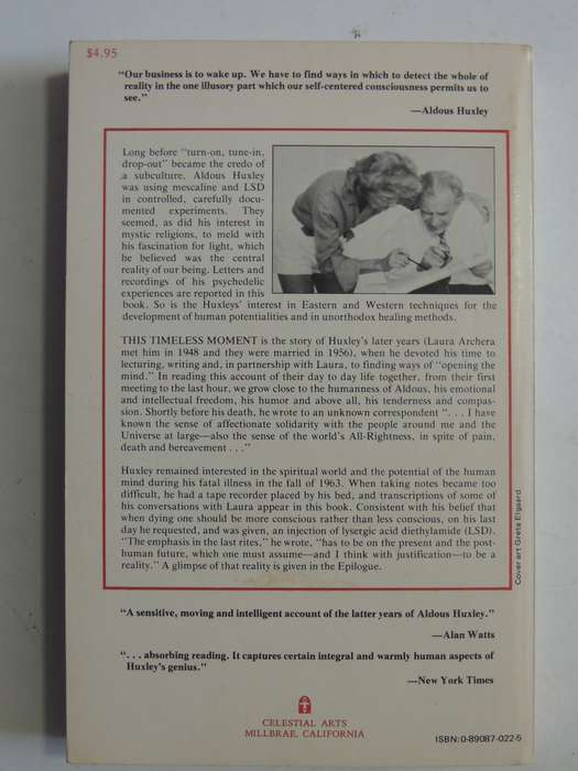This Timeless Moment: A Personal View Of Aldous Huxley- Laura Huxley