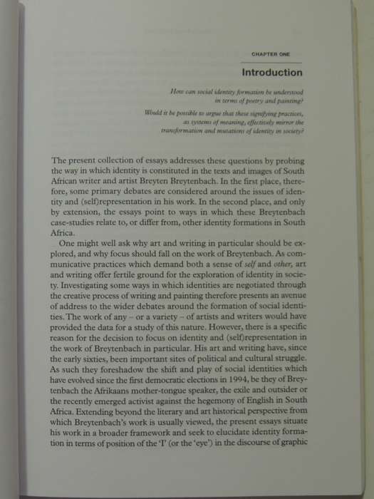 The I Of The Beholder: Indentity Formation ...Art & Writing Of Breyten Breytenbach Marilet Sienaert