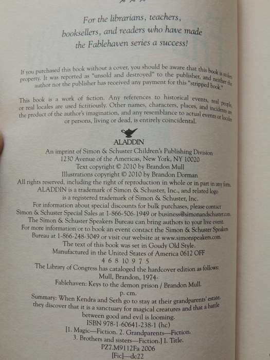 Fablehaven - Keys to the Demon Prison  Book 5- Brandon Mull