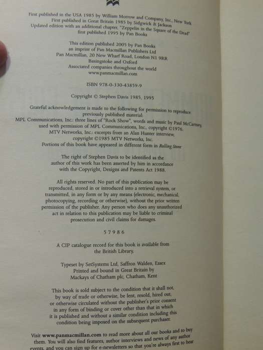 Hammer Of The Gods: Led Zepplin Unauthorized - Stephen Davis