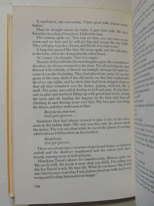 Tsotsi - A Novel by Ahtol Fugard     First South African Edition 1980