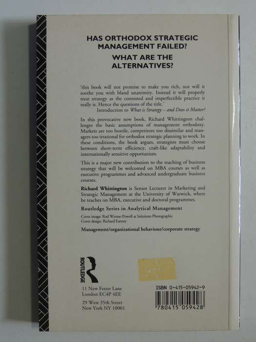 What Is Strategy - And Does It matter - Richard Whittington