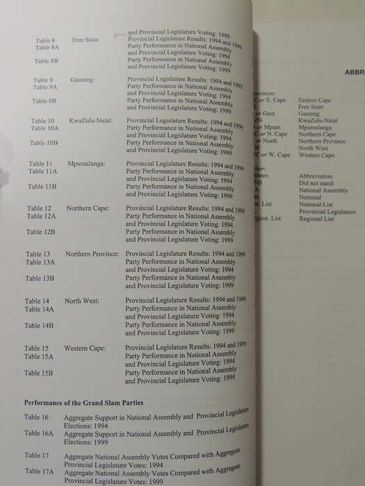 South African Election Results 1994 & 1999 - Robert Jones