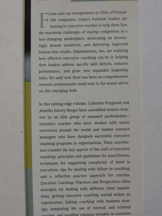 Executive Coaching : Practices & Perspective - Catherine Fitzgerald & Jennifer Garvey Berger