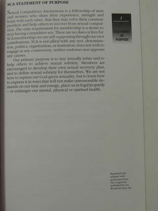 SCA - Se-ual Compulsiveness Anonymous, A Program of Recovery