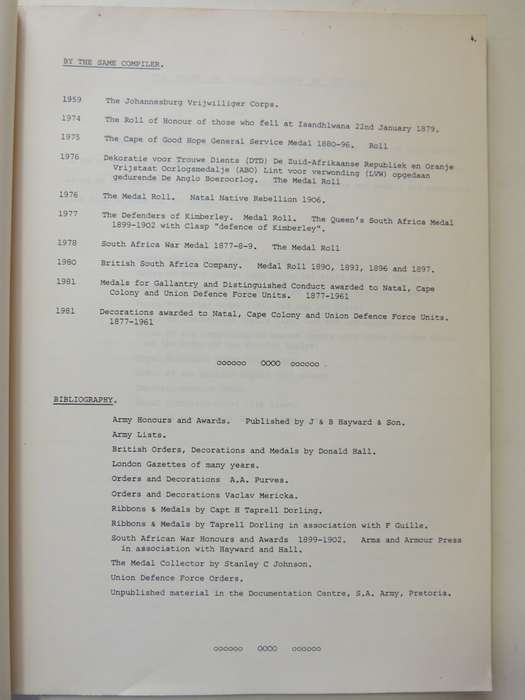 Orders Of Chivalry, Foreign Decorations And Awards To Natal, Cape Colony And Union Defence Forces