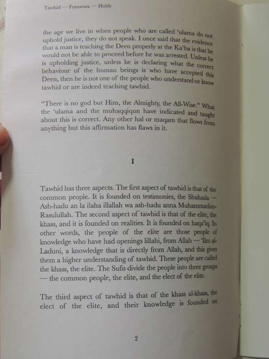 Tawhid Futuwwa Hubb - Shakyh Dr. Abdalqadir As-Sufi