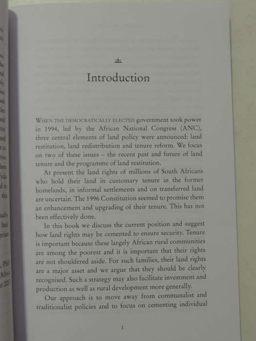Rights To Land: A Guide To Tenure Upgrading And Restitution In South Africa William Beinart, Peter D