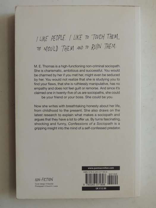 Confessions of a Sociopath - ME Thomas