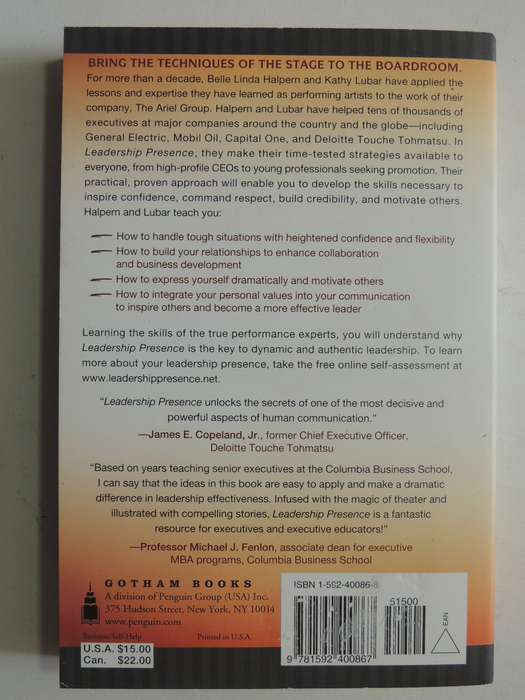 Leadership Presence: Dramatic Techniques To Reach Out, Motivate & Inspire - Belle Linda Halpern, KL