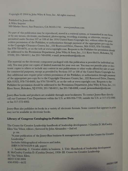 Handbook Of Leadership Development- Cynthia D. McCauley, Ellen Van Velsor
