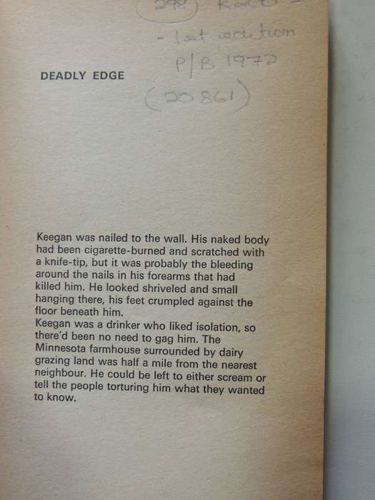 Parker Is In Series: Deadly Edge (1st P/B Edition 1972) - Richard Stark
