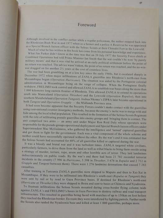 Assignment Selous Scouts - Inside Story Of A Rhodesian Special Branch Officer Jim Parker