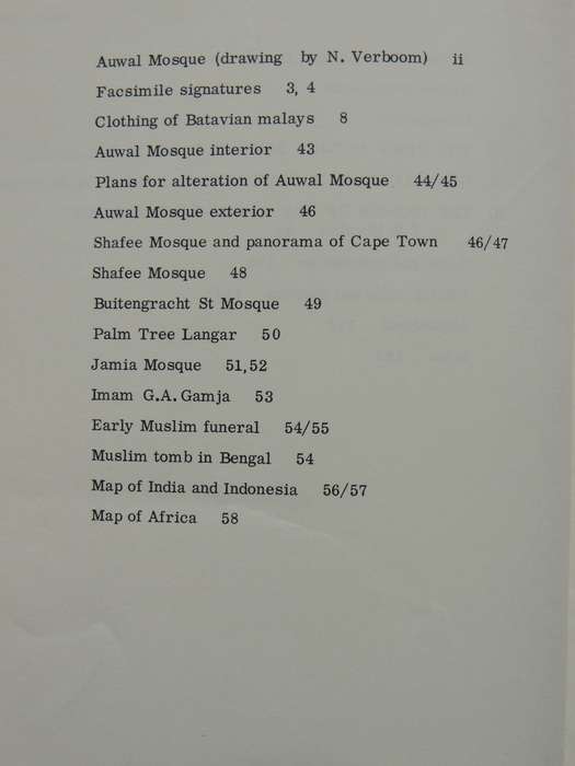 The Early Cape Muslims: A Study Of Their Mosques, Genealogy & Origins Frank R Bradlow, M Cairns