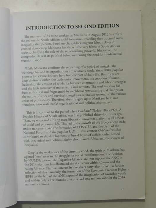 Gold & Workers: A People's History Of South Africa 1886-1924 Vol 1 - Luli Callinicos  (2nd Edition)
