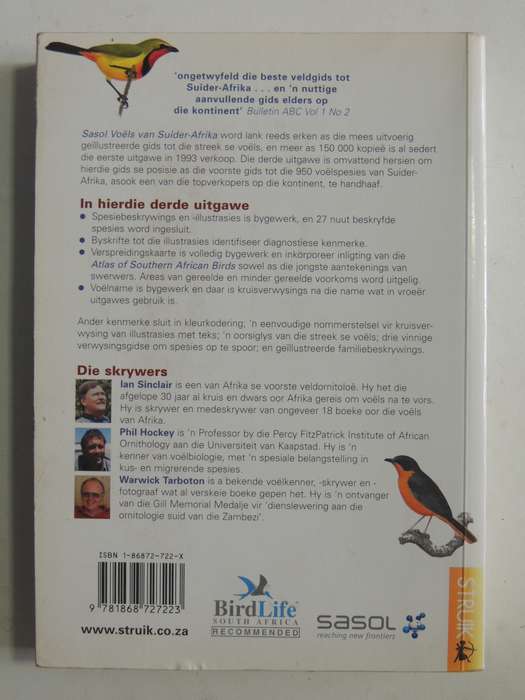 Sasol Voels Van Suider-Afrika - Ian Sinclair, Phil Hockey, Warwick Tarboton  Derde Uitgawe AFRIKAANS