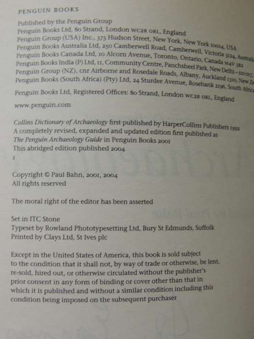 Dictionary Of Archaeology - ed Paul Bahn
