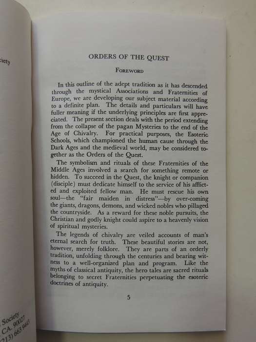 Orders of the Quest - The Holy Grail - Manly P Hall