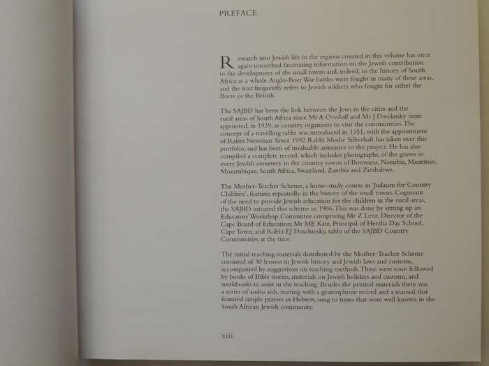 Jewish Life In South African Country Communities: Vol V Goldfields, Mountain Route, Riemland, Southe
