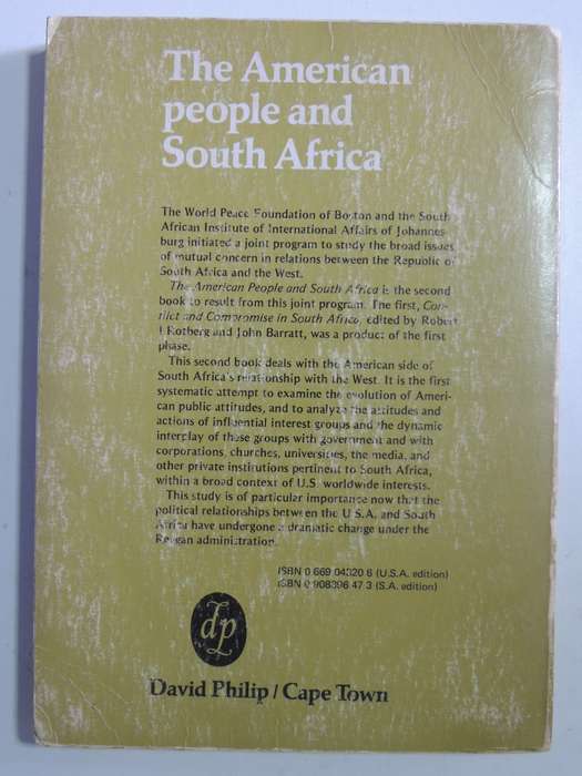 The American People And South Africa- ed Alfred O Hero & John Barratt