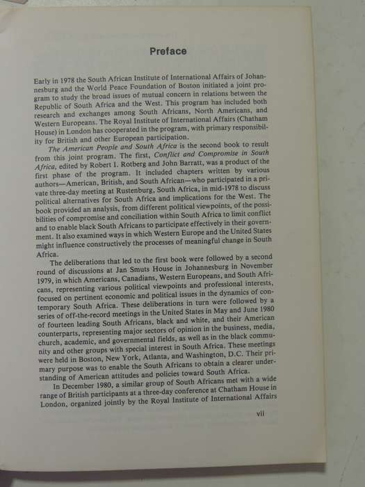 The American People And South Africa- ed Alfred O Hero & John Barratt