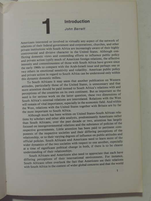 The American People And South Africa- ed Alfred O Hero & John Barratt