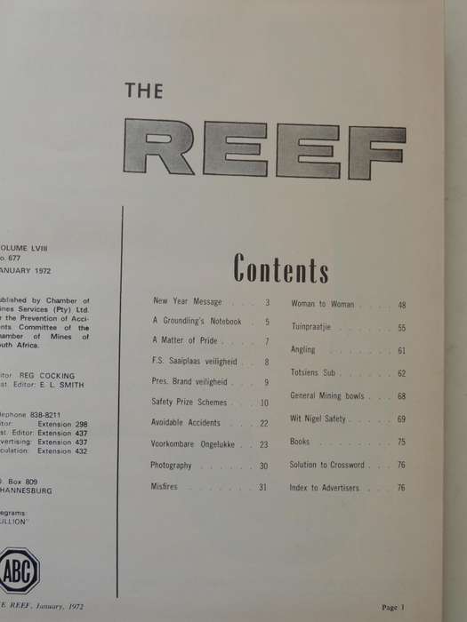 The Reef Vol 58 January 1972 & December 1972