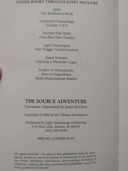 The Source Adventure - Vywamus Channeled By Janet McClure