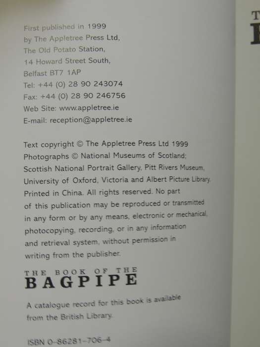 The Book Of The Bagpipe - Hugh Cheape