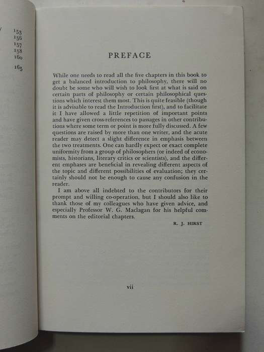 Philosophy: An Outline For The Intending Student - ed R.J. Hirst