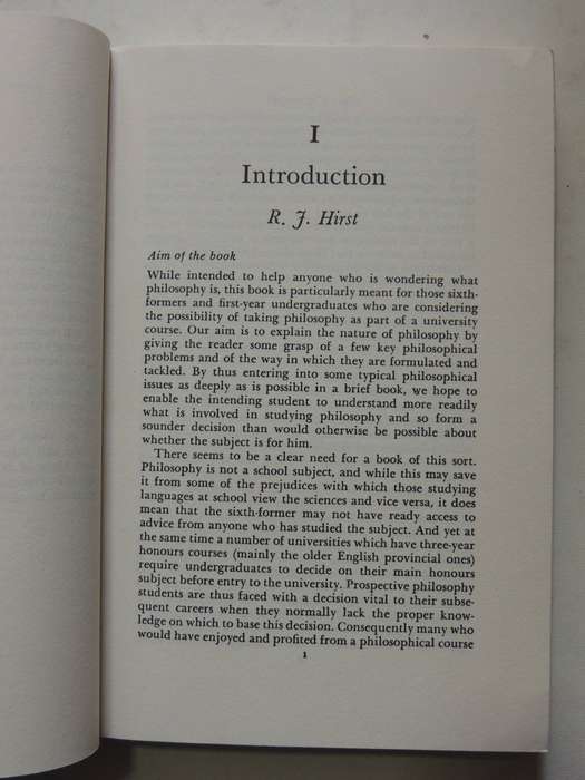 Philosophy: An Outline For The Intending Student - ed R.J. Hirst