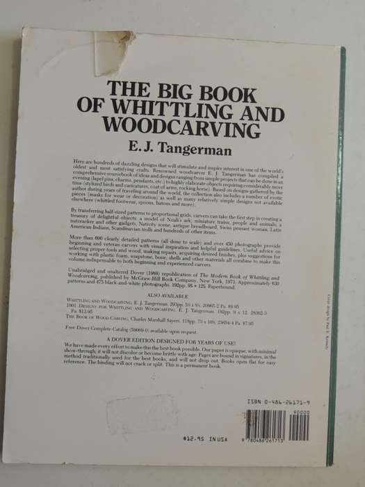 The Big Book Of Whittling And Woodcarving- E.J. Tangerman