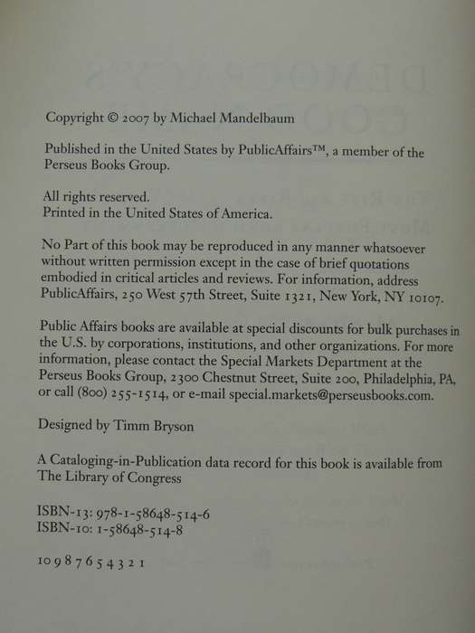 Democracy's Good Name..Rise & Risks Of World's Most Popular Form Of Government - Michael Mandelbaum