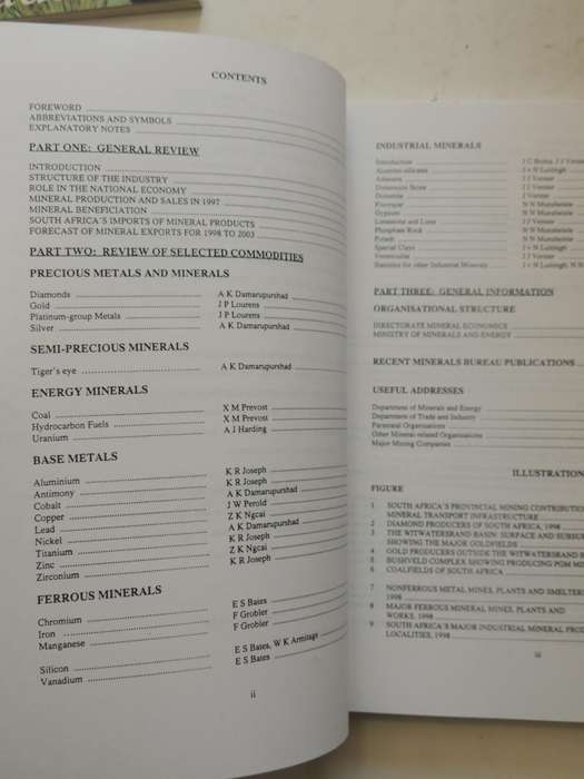 South Africa's Mineral Industry 1997/98Department Of Minerals And Energy