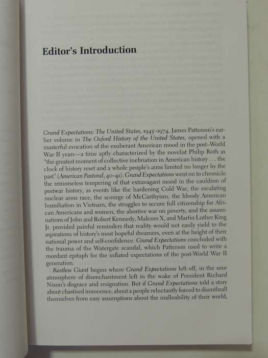 Restless Giant: The United States From Watergate To Bush V Gore- James T. Patterson