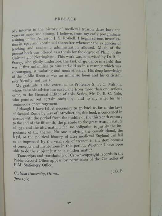 The Law Of Treason In England In The Later Middle Ages - J.G. Bellamy