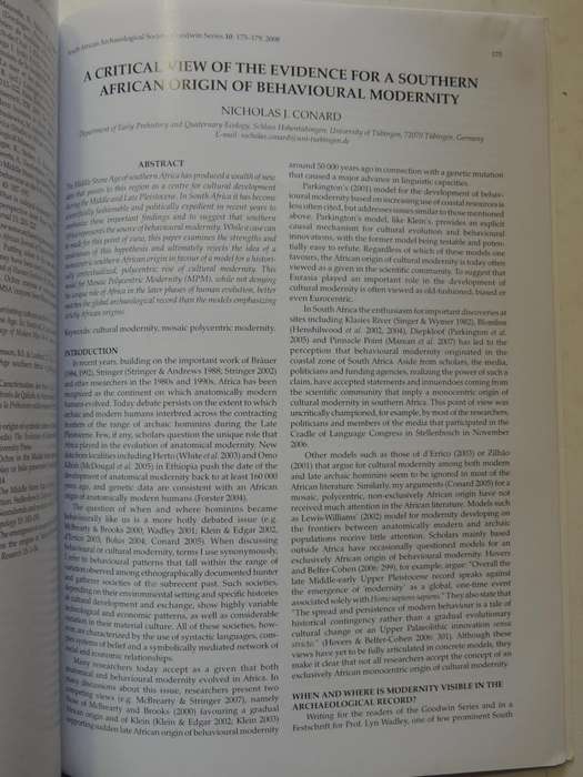 South African Archaeological Society Goodwin Series Volume 10 December 2008: Current Themes In Middl